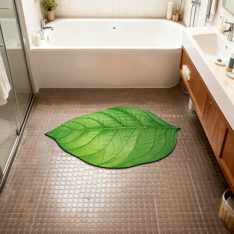 Leaf-Shaped Decorative Rug