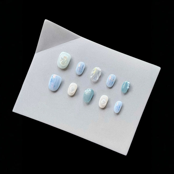 Decorative Press-On Nail Art Set with Unique Textures