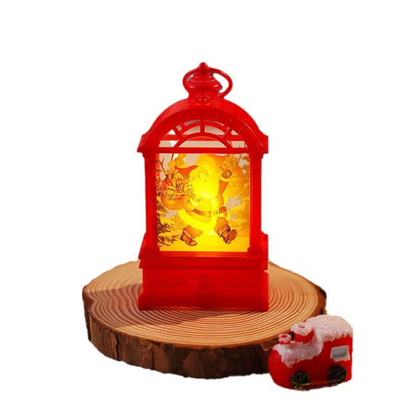 Decorative Christmas lantern with nostalgic Santa motif Stornfield