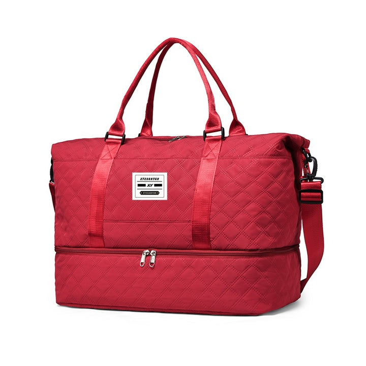 Multi-Pocket Quilted Travel Duffel Bag