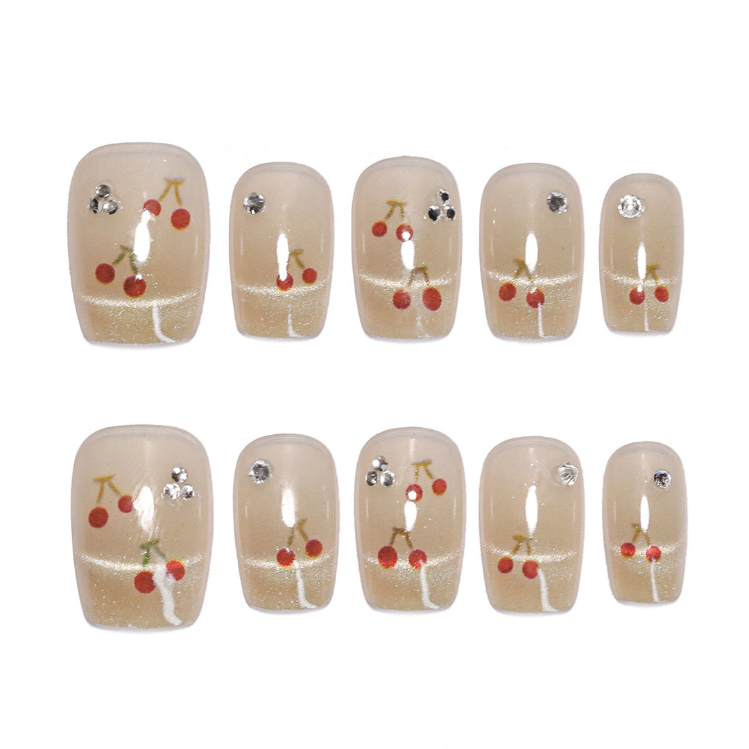 Artificial nails with cherry motif Stornfield