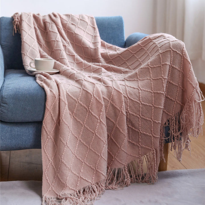 Women’s knitted blanket with textured wave pattern Stornfield