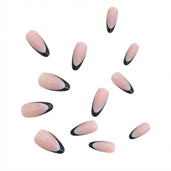 Elegant Leaf-Patterned Press-On Nails Stornfield