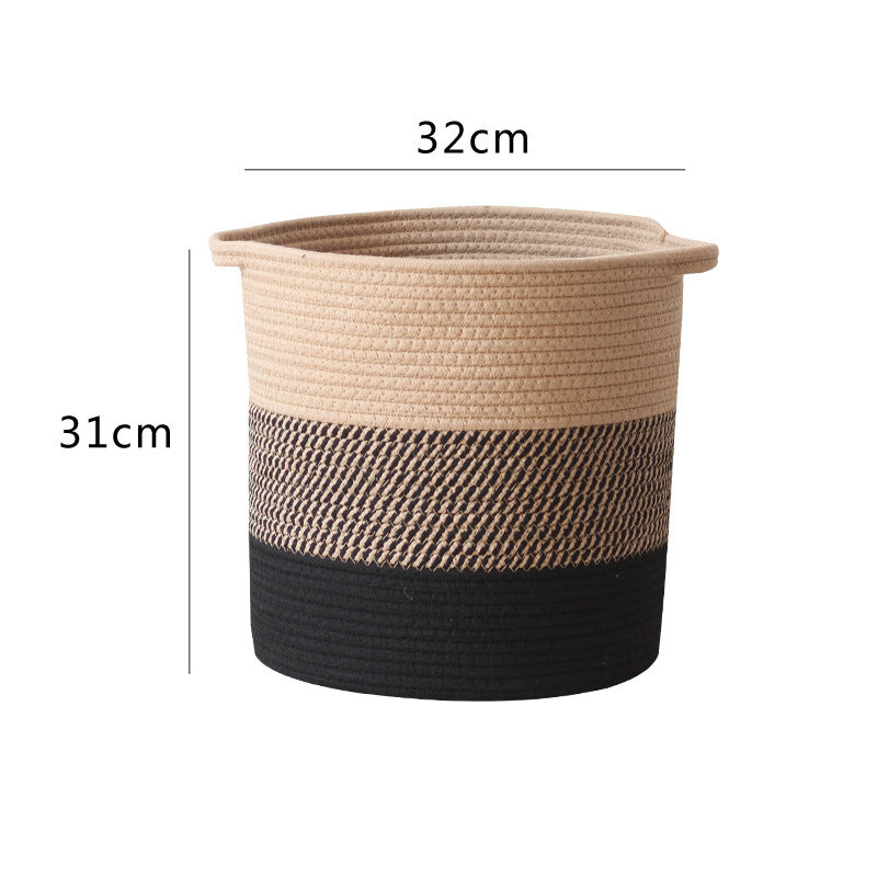 Modern storage basket with gray knit pattern Stornfield