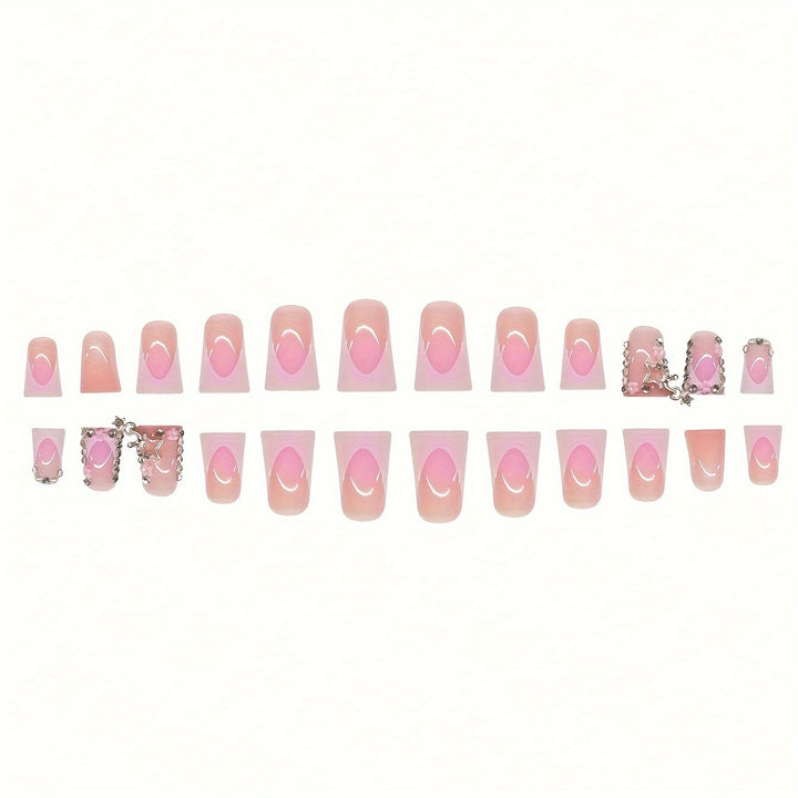Glamorous 3D Press-On Nail Set with Star Accents Stornfield