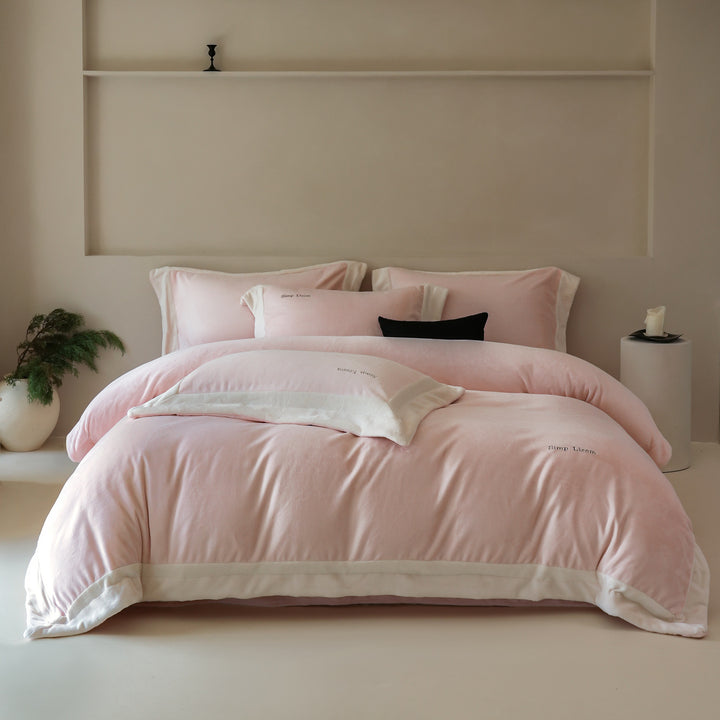 Reversible Stonewashed Cotton-Linen Duvet Cover Set with Oversized Border and Hidden Zipper