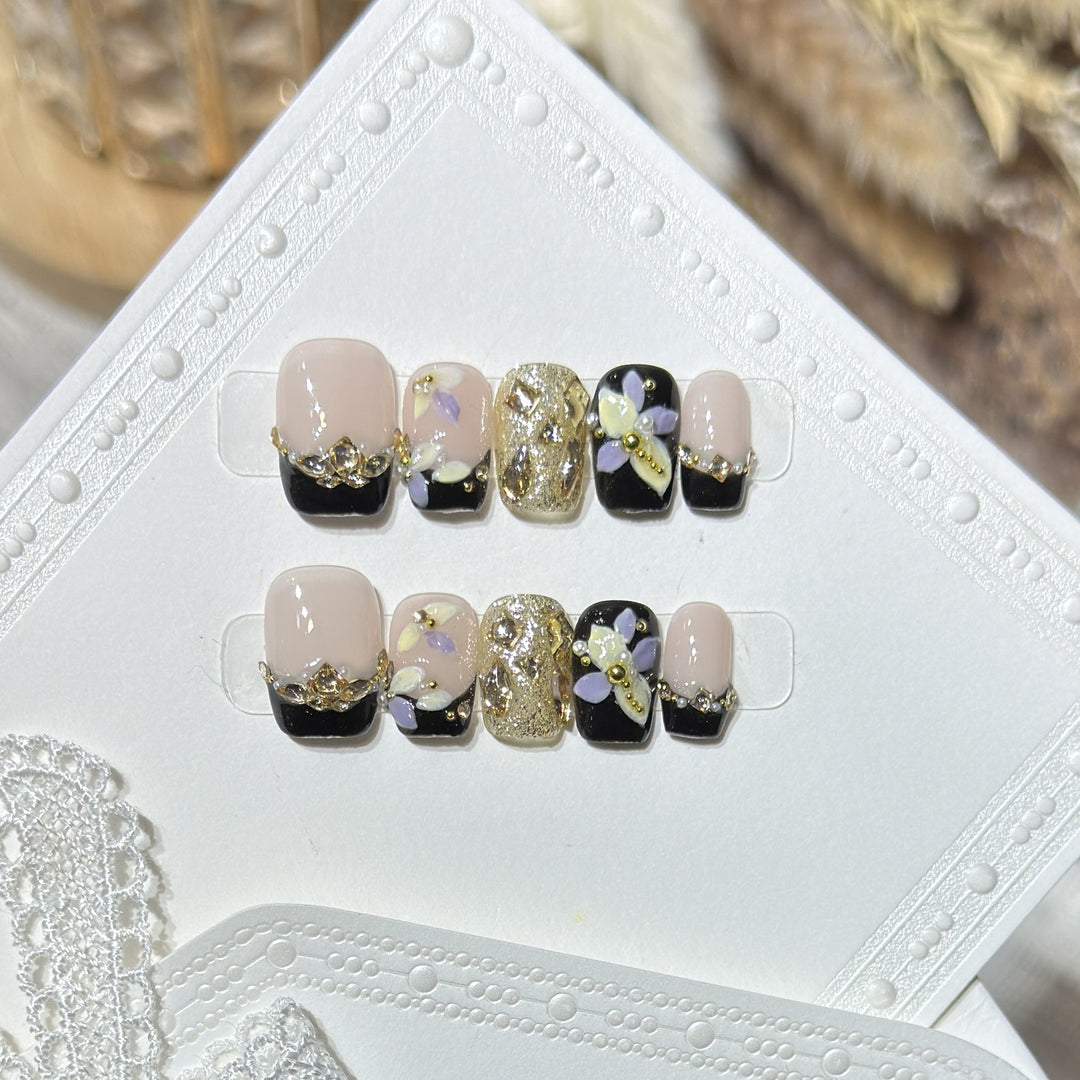 Decorative Floral Press-On Nail Art Set Stornfield 1788223891