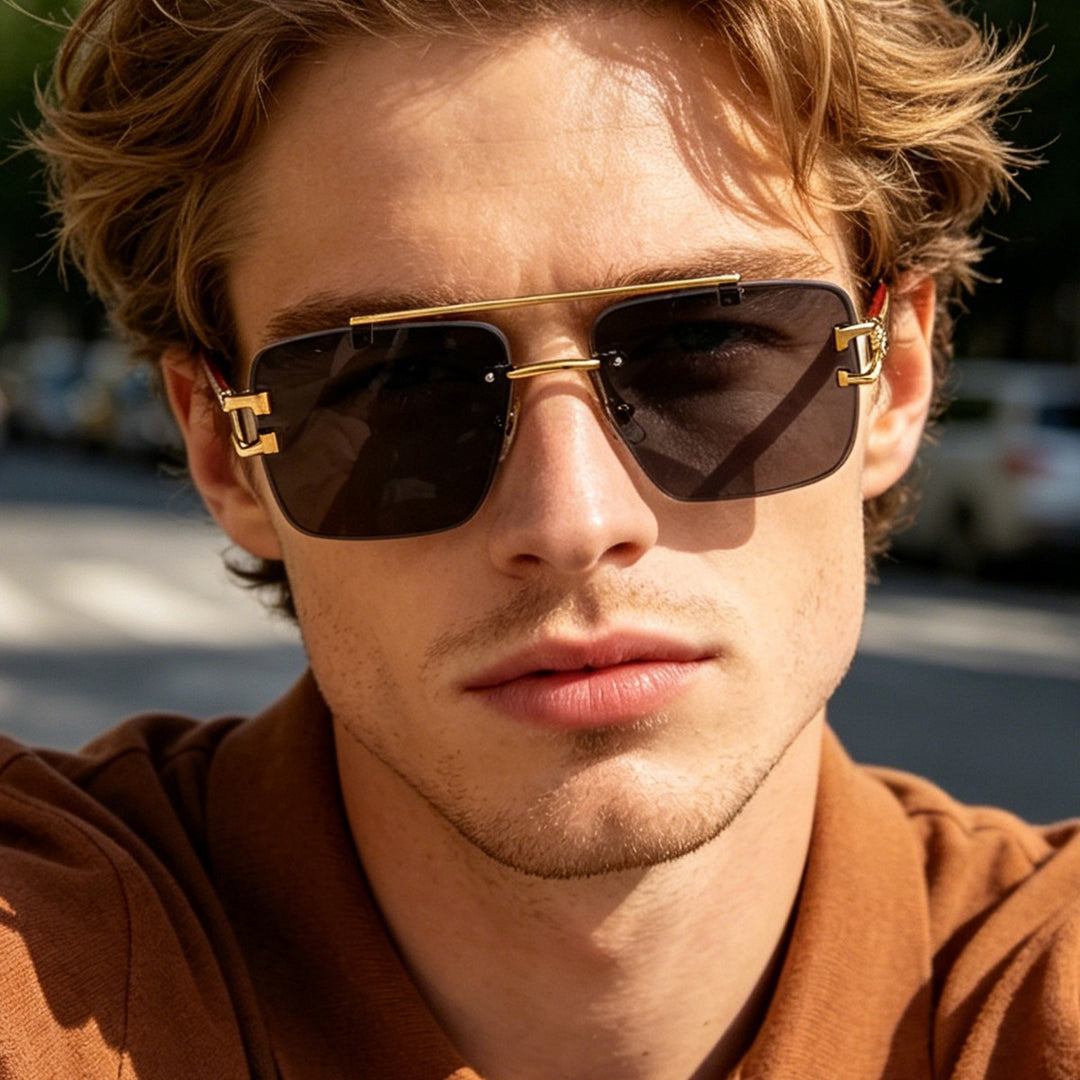 Women's stylish square sunglasses with luxurious metal frame Stornfield