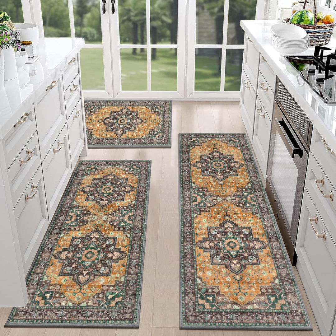 Vintage-Inspired Persian Kitchen Runner Mat