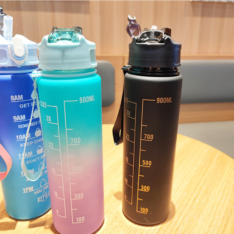Women Motivating Water Bottle with Integrated Time Markers Stornfield