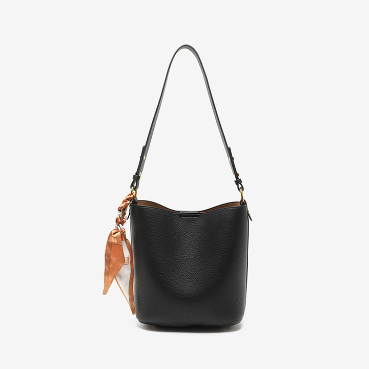 Textured Leather Bucket Bag Stornfield