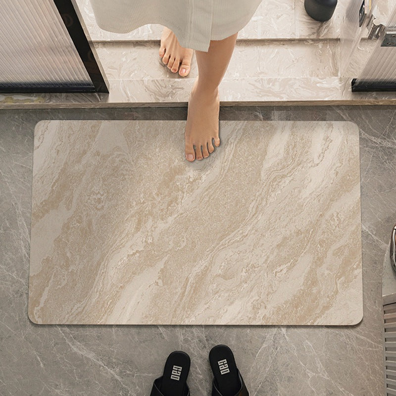 Marble-Effect Soft Bath Mat