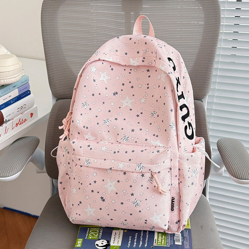 Stylish Star-Patterned School Backpack Stornfield