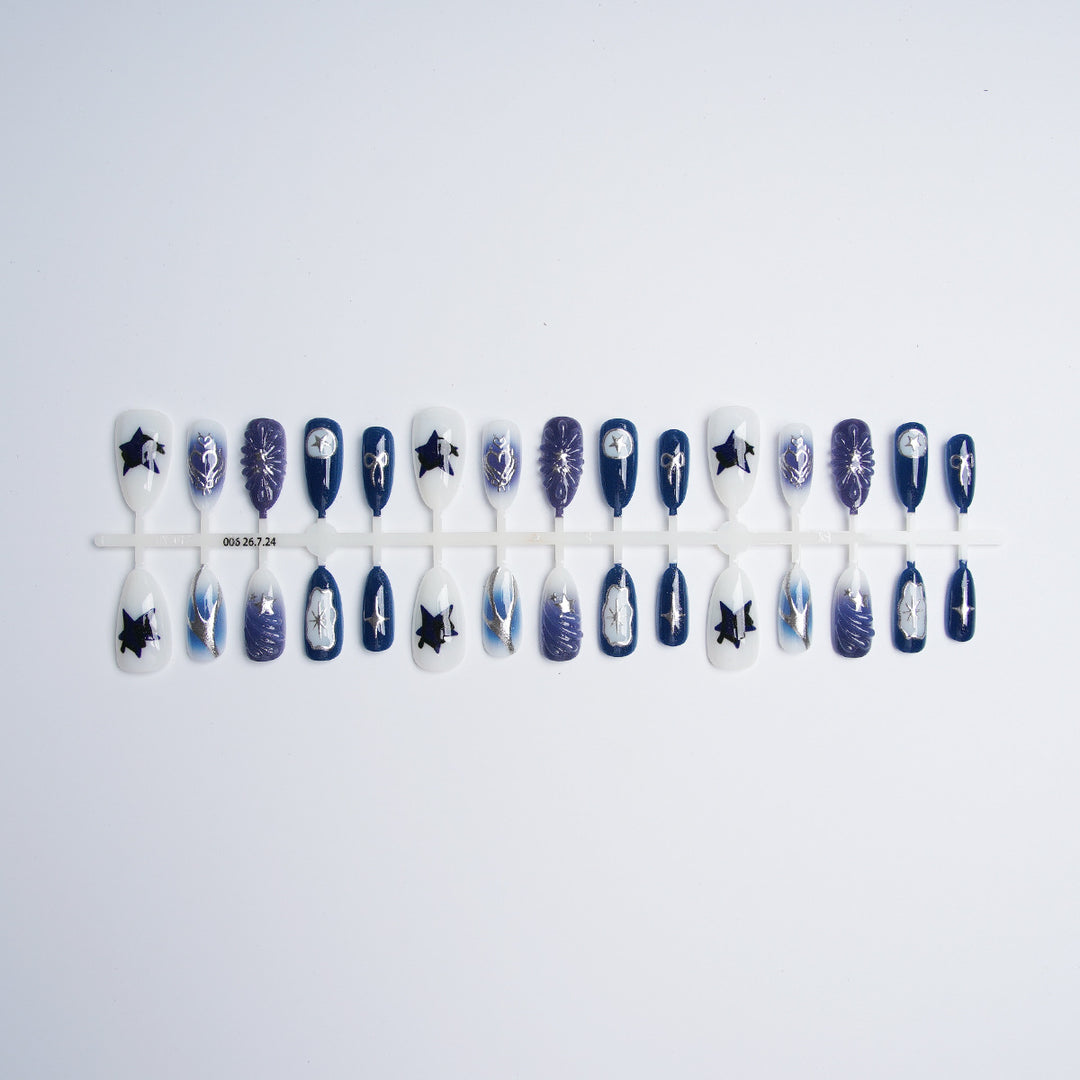 Acrylic nail set with stylish designs Stornfield