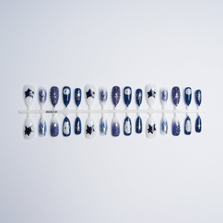 Acrylic nail set with stylish designs Stornfield