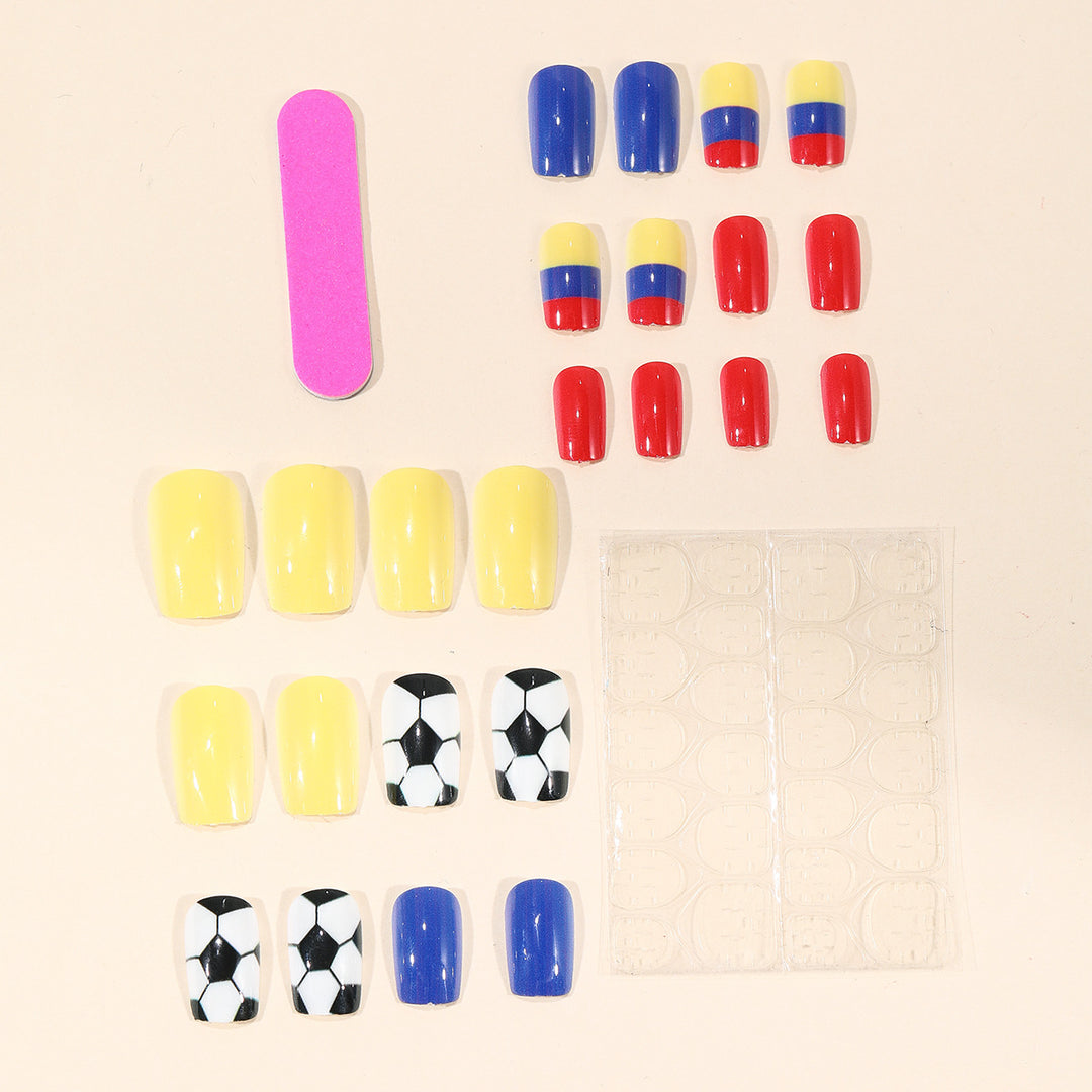 Soccer-Themed Acrylic Nail Art Set Stornfield