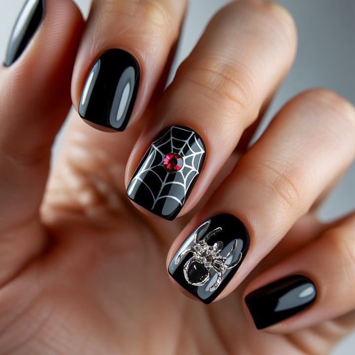 Gothic Halloween-Themed Nail Art Extensions Stornfield