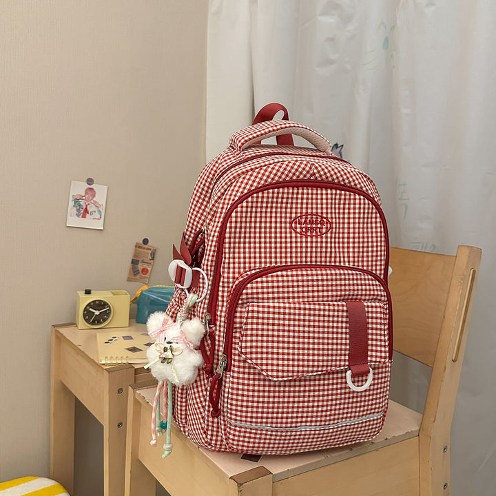Stylish Checkerboard Pattern Backpack Stornfield 1791205963