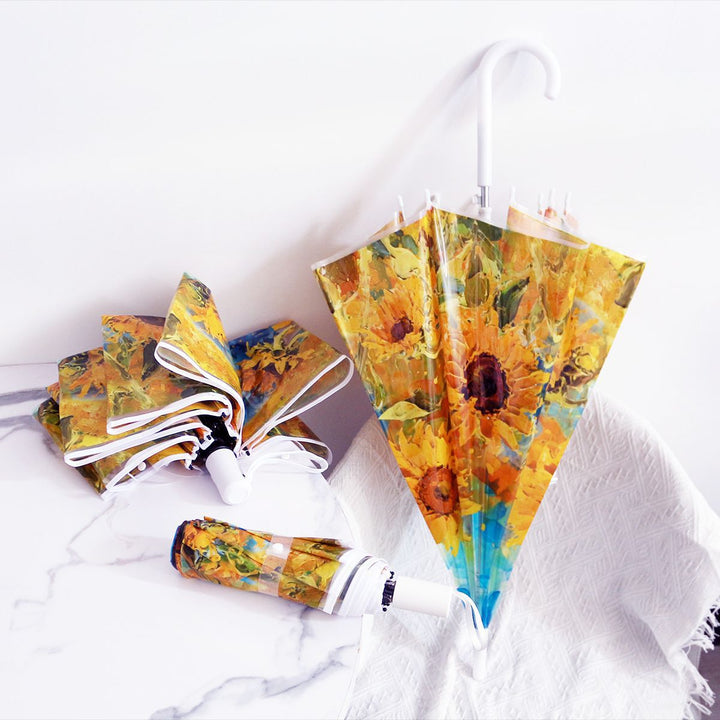 Women's collapsible umbrella with playful sunflower design Stornfield