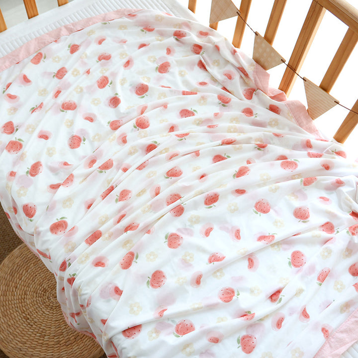 Unisex Nan cozy baby blanket made of cotton muslin with breathable filling and satin edge Stornfield