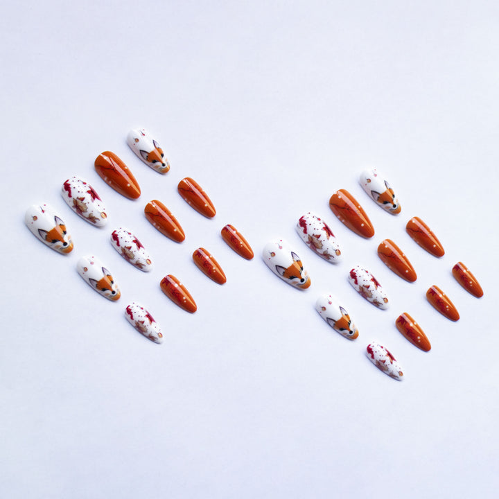 Fox-Themed Artistic Nail Art