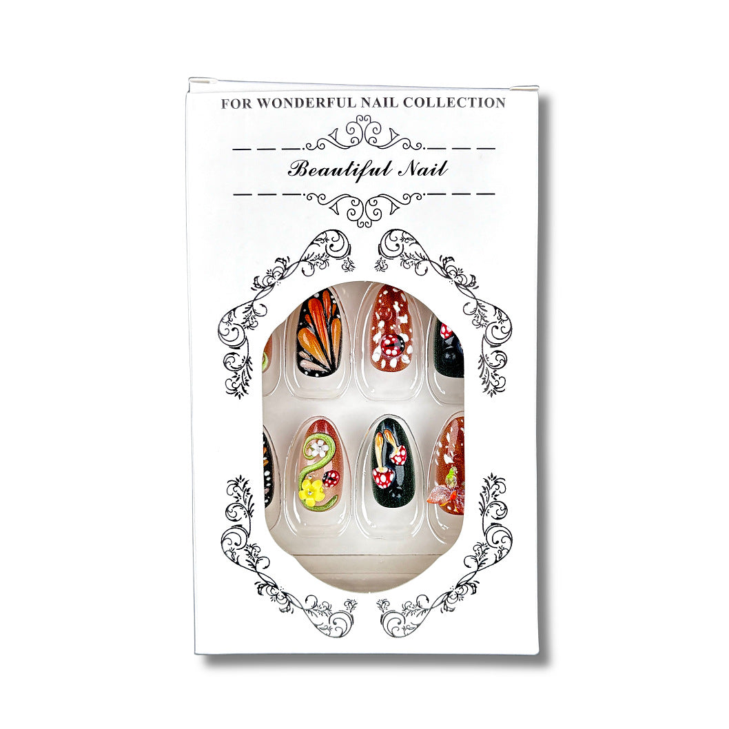 Artistic Nature-Inspired Press-On Nail Set