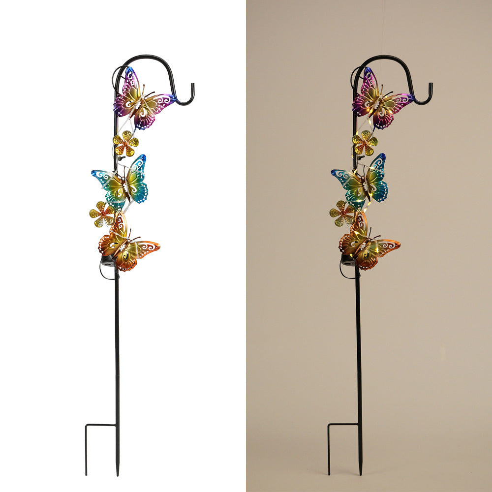 Solar LED Butterfly Garden Stake Decorative Metal Yard Ornament Stornfield