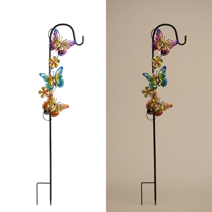 Solar LED Butterfly Garden Stake Decorative Metal Yard Ornament Stornfield