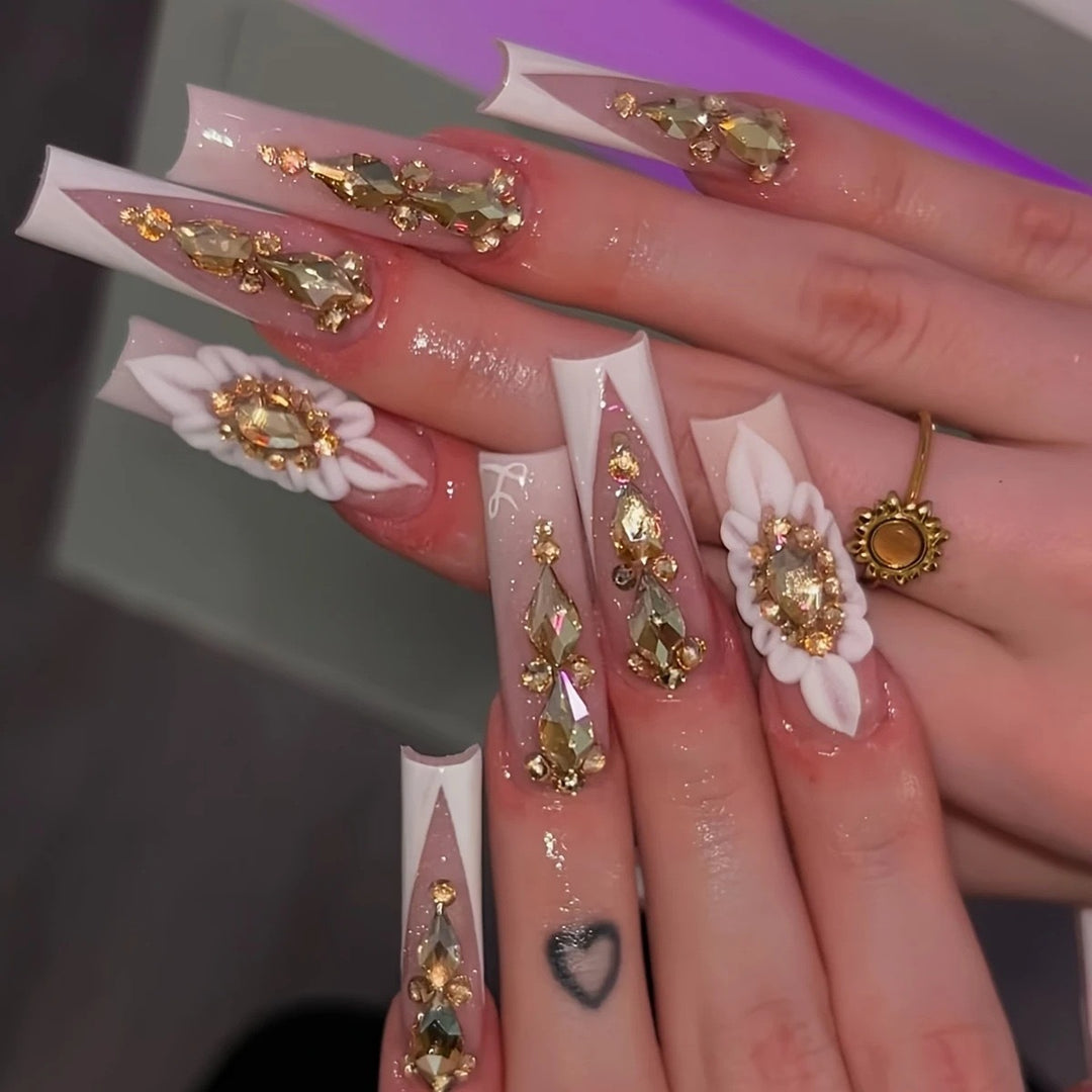 Luxury 3D Crystal-Embellished Nail Extensions Stornfield