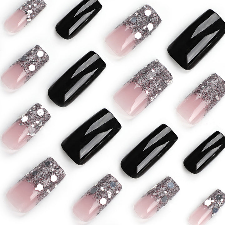 Artistic Acrylic Nails with Glitter Accents Stornfield