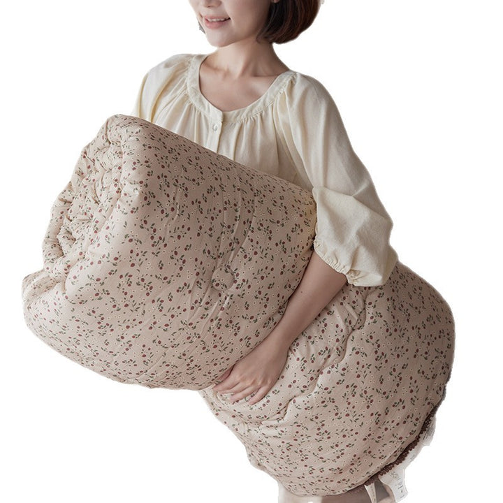 Lightweight Breathable Quilted Cotton Floral Comforter & Pillow Sham Set