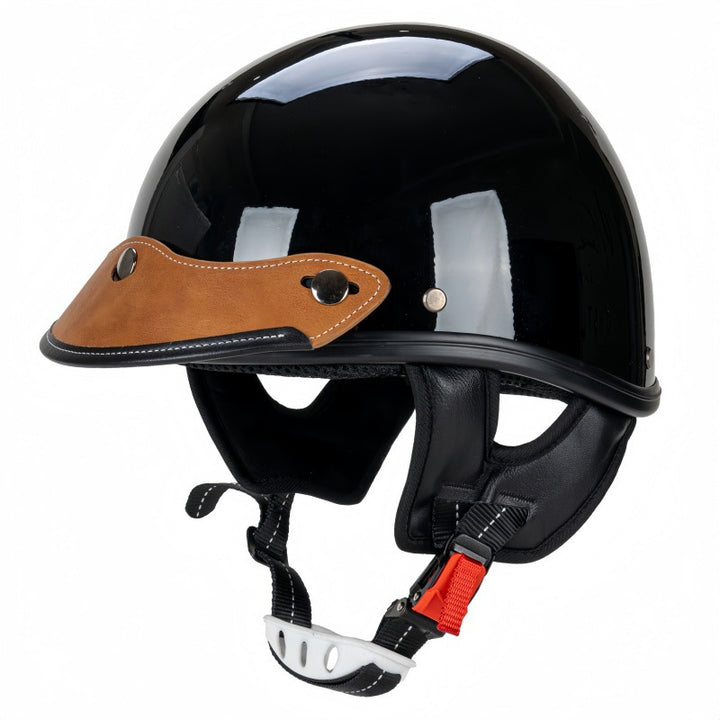 Retro Open-Face Motorcycle Helmet with Visor Stornfield