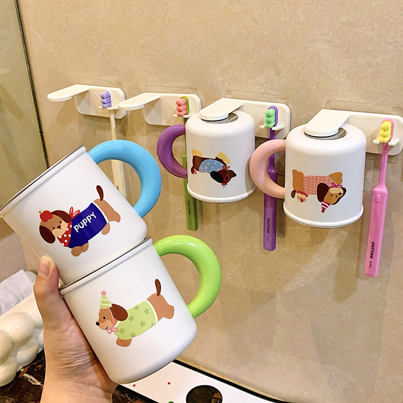 Wall-mounted toothbrush holder with cute dog design Stornfield