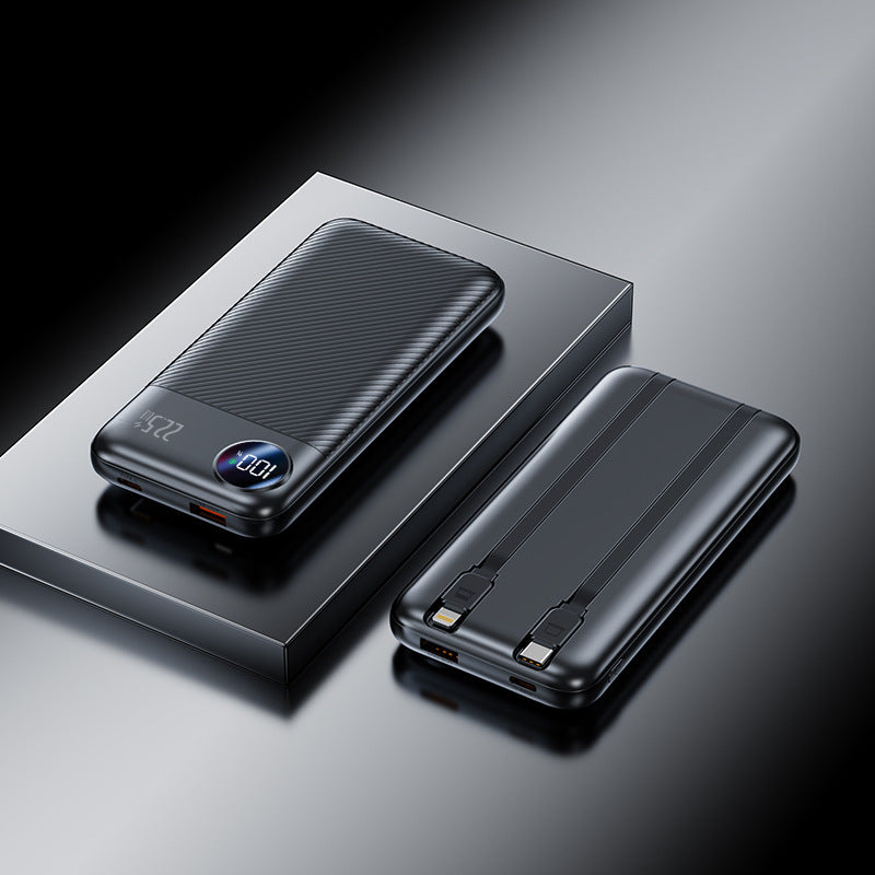 Portable power bank with integrated charging cables and digital display Stornfield