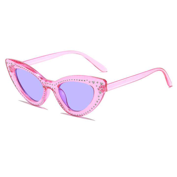Glamorous Rhinestone-Embellished Cat Eye Sunglasses Stornfield