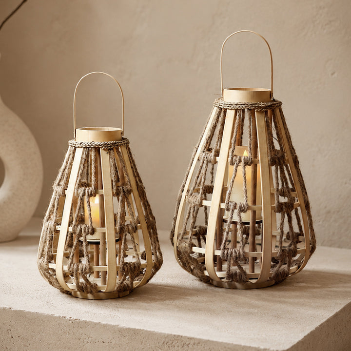 Decorative lantern made of rattan Stornfield