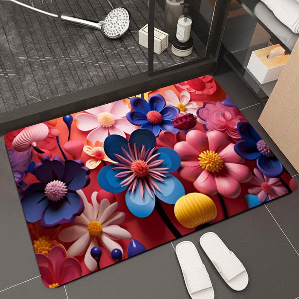 Floral Design Bath Mat