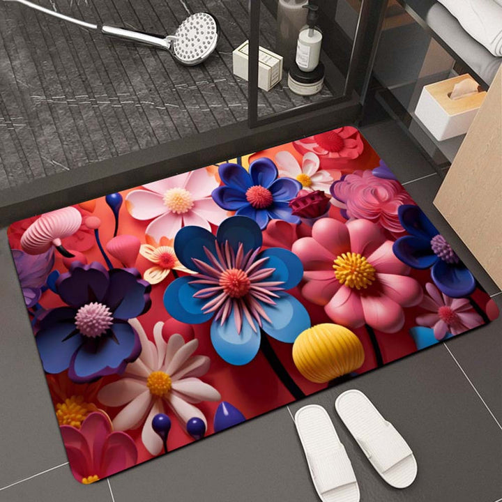 Floral Design Bath Mat