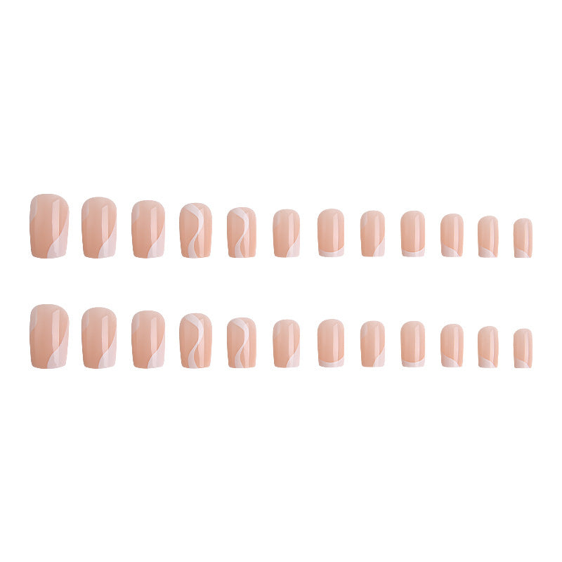 Natural artificial nails with elegant French design Stornfield