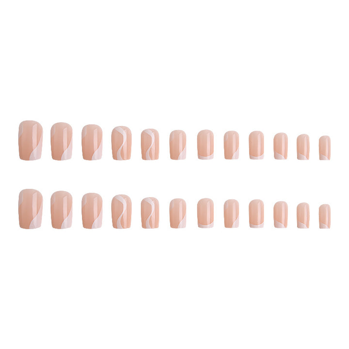 Natural artificial nails with elegant French design Stornfield