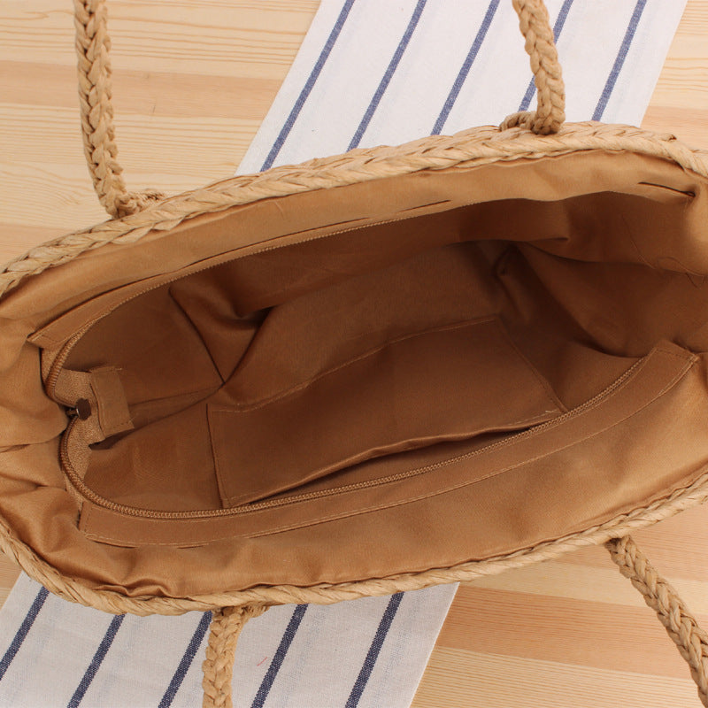 Hand-knotted shopping bag made of natural wicker Stornfield