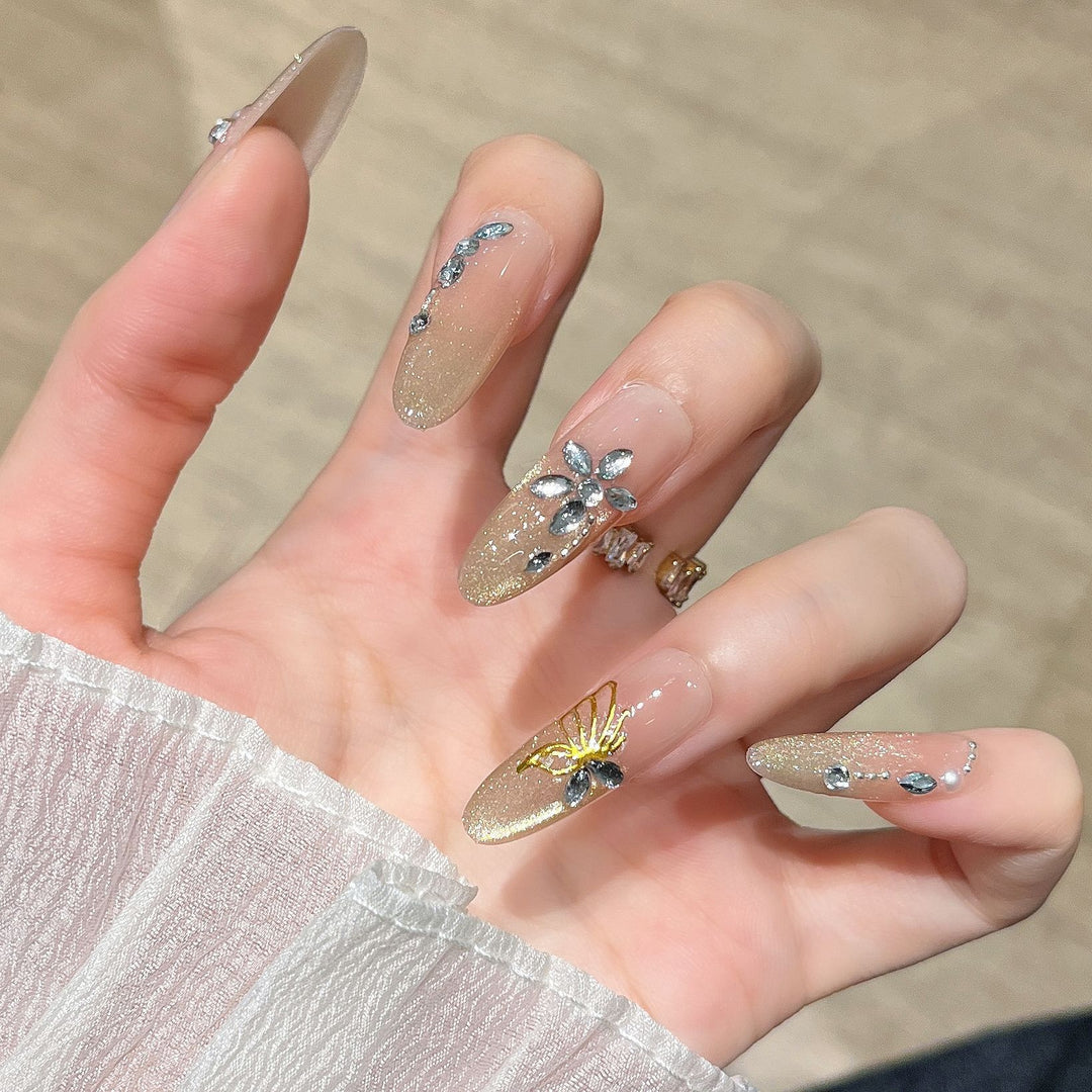 Artistic Glittery Nail Extensions Stornfield