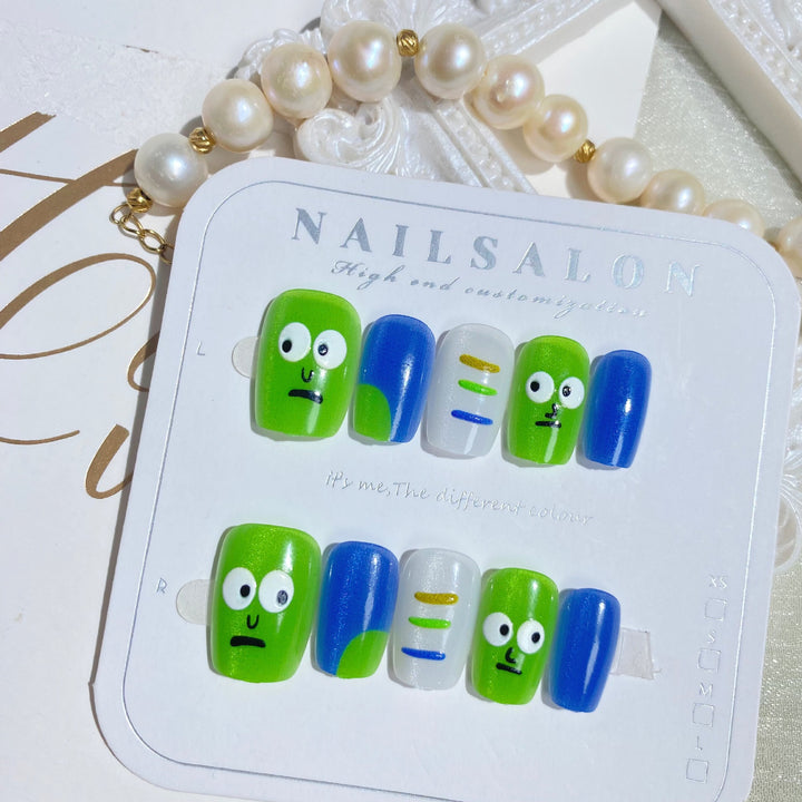 Playful Cartoon-Inspired Press-On Nail Set
