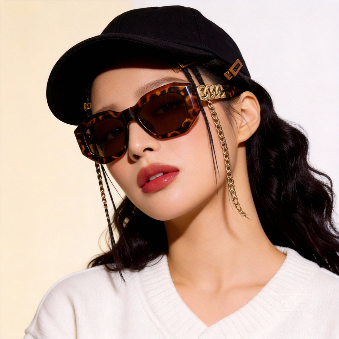 Ladies fashionable sunglasses with luxurious chain frame Stornfield