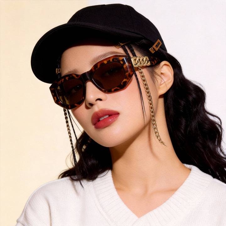 Ladies fashionable sunglasses with luxurious chain frame Stornfield