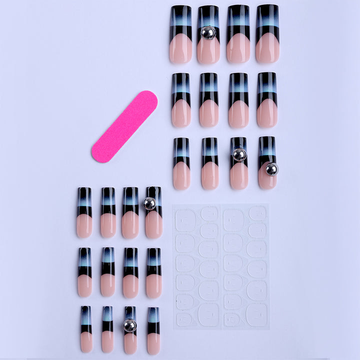 Artificial nails with unique geometric accents Stornfield