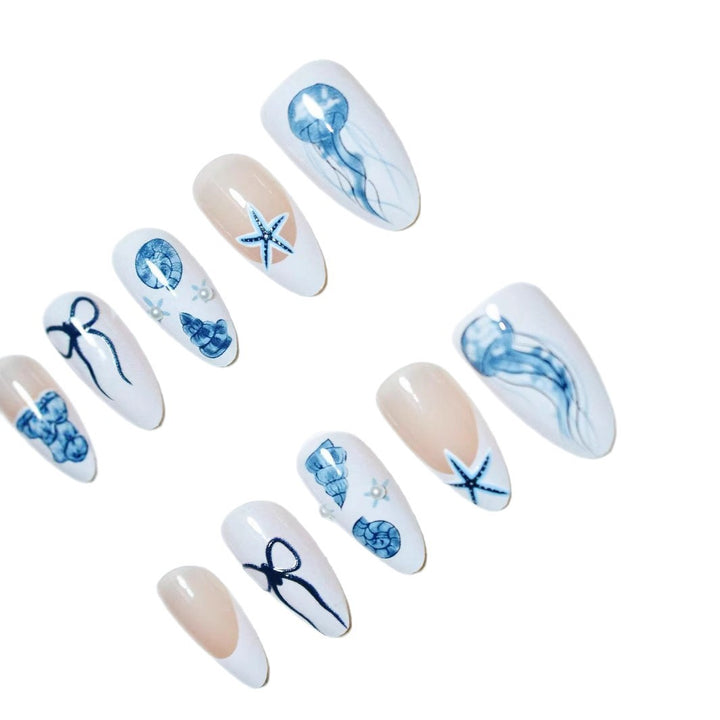 Artistic Jellyfish-Themed Press-On Nails Stornfield