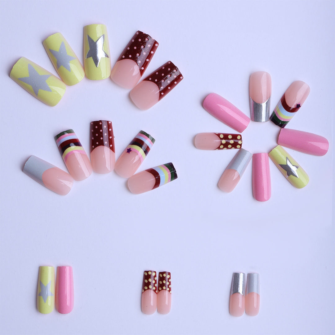 Artificial nails with creative designs and 3D accents Stornfield