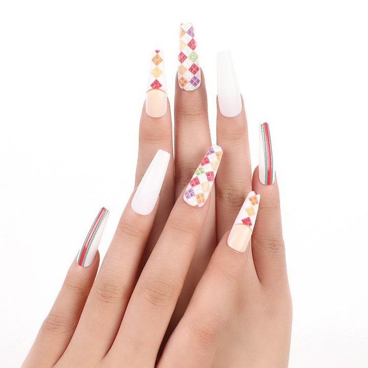 Luxury style artificial nails with intricate decorations Stornfield
