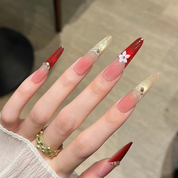 Decorative Long-Stiletto Press-On Nail Art Stornfield